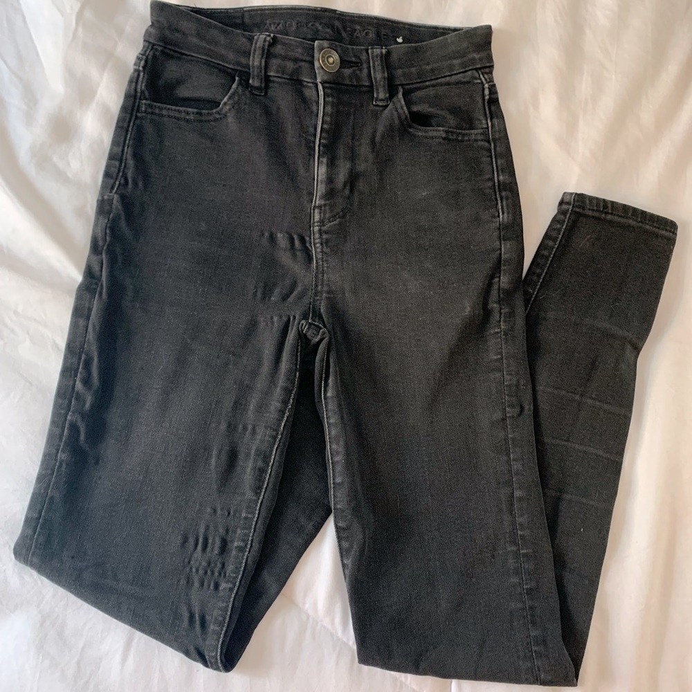 American Eagle Curvy Hi-Rise Black Skinny Jeans / Jeggings size 00